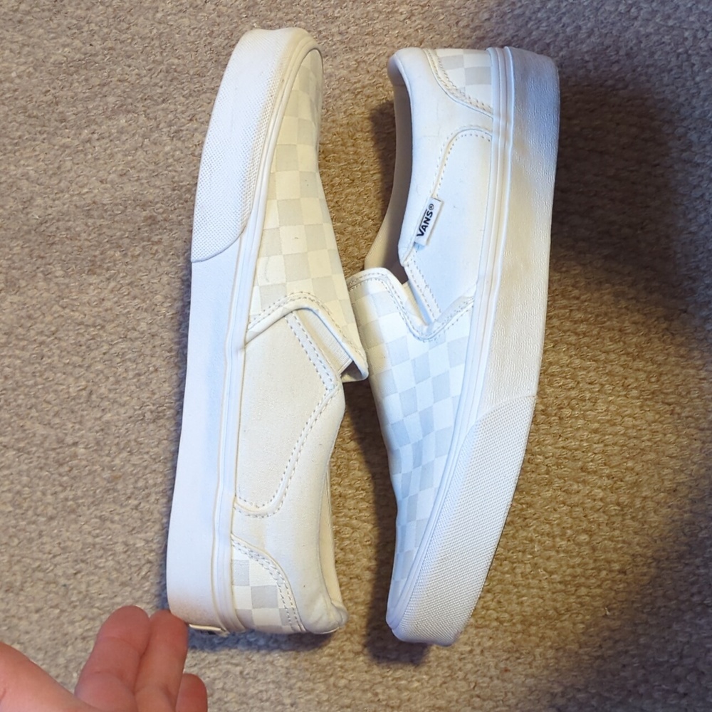 Mens Vans Classic Slip-On sneakers True White Checkerboard colorway M8/W9 - Picture 2 of 8
